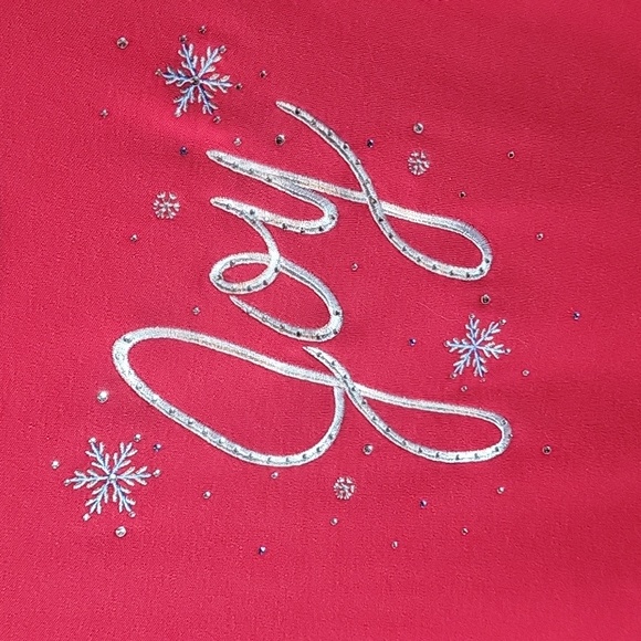 New Quacker Factory Holiday Red Long Sleeve Tunic Top Plus Size 2X - Picture 2 of 5